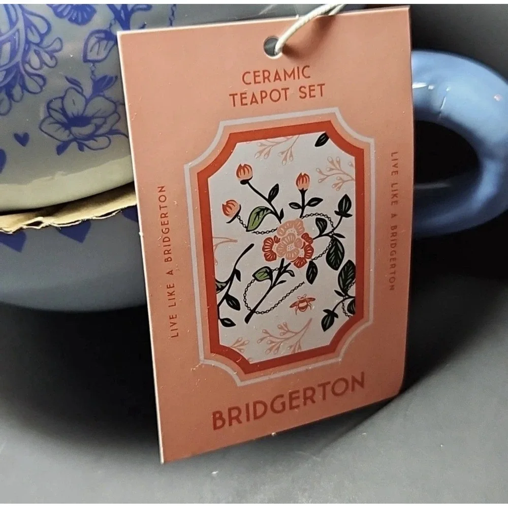 Bridgerton Teapot Tea For One Tea Pot Cup & Lid NWT Blue Set Limited Edition
